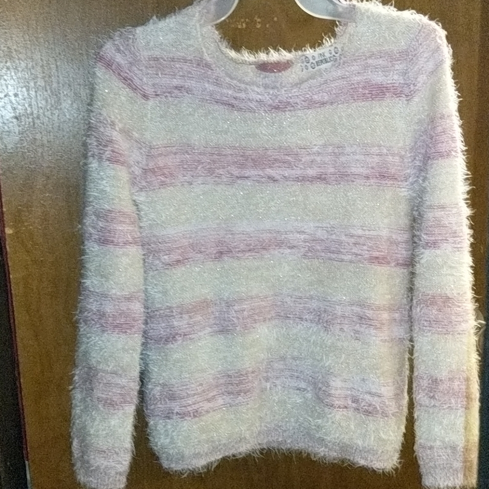 Pink and white sweater